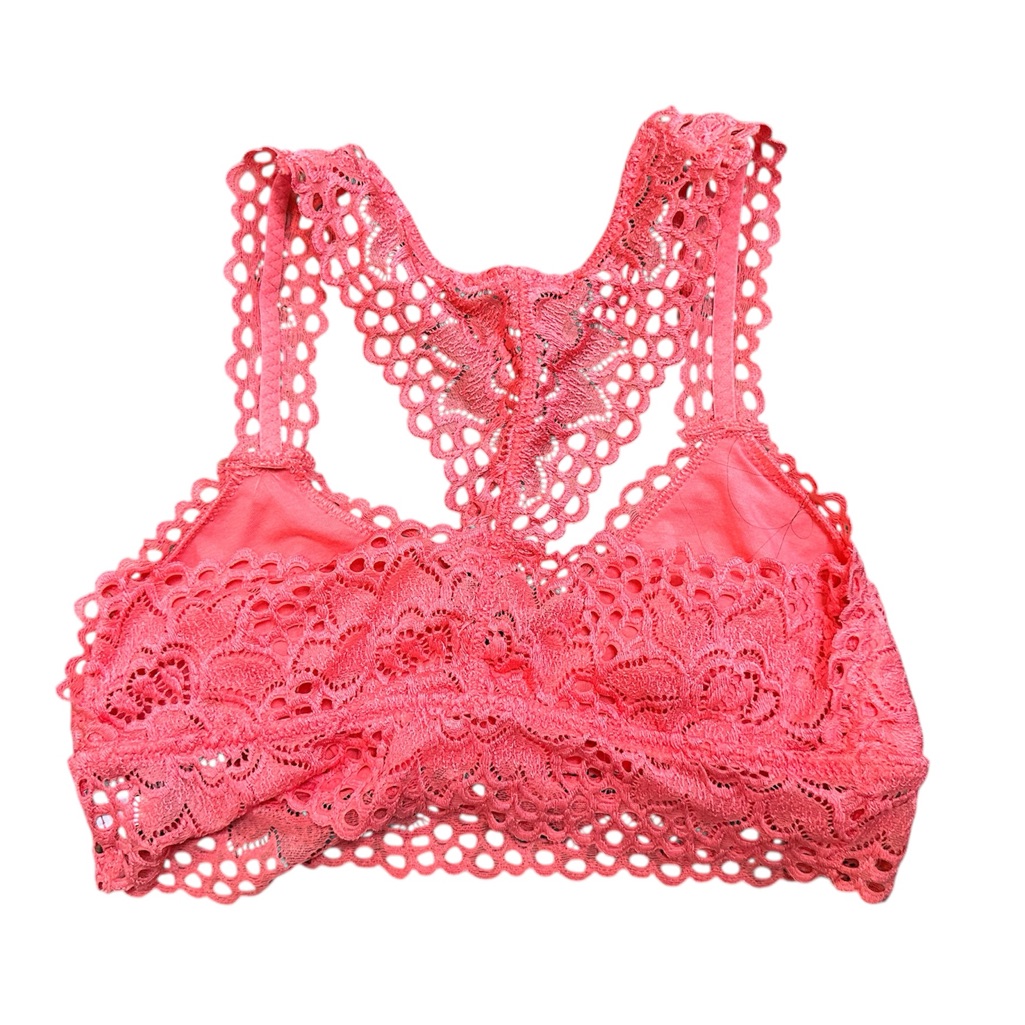 Lace Bralette In Coral Pink